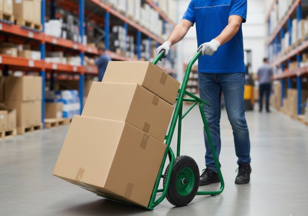 Carrinho de Carga com Pé de Apoio para Transporte de Carga